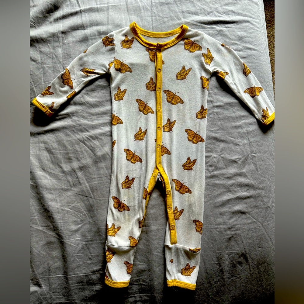 ⭐️SOLD⭐️Monarch Kyte Baby snap romper
